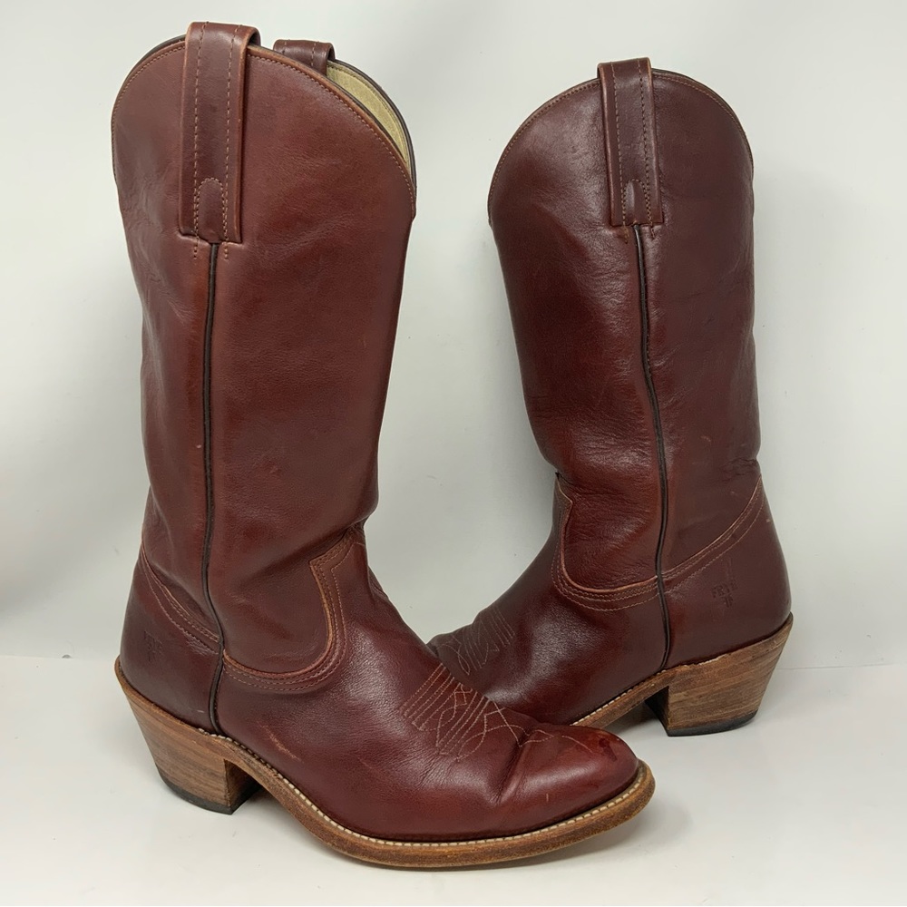 Frye Cowboy Boots. Cognac Brown. Size Men’s Size 9 1/5.
